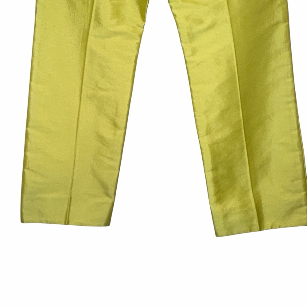 VALENTINO Mikado Silk Blend Pants Chartreuse Yellow Green IT40 US4 NWT ⚪️ - Picture 12 of 14